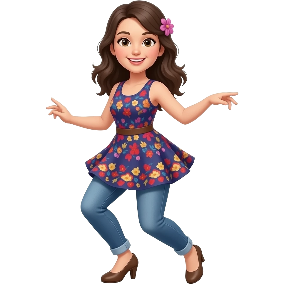 Un video de una mujer bailando emoji