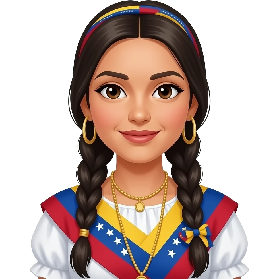 Mujer con el traje típico venezolano emoji