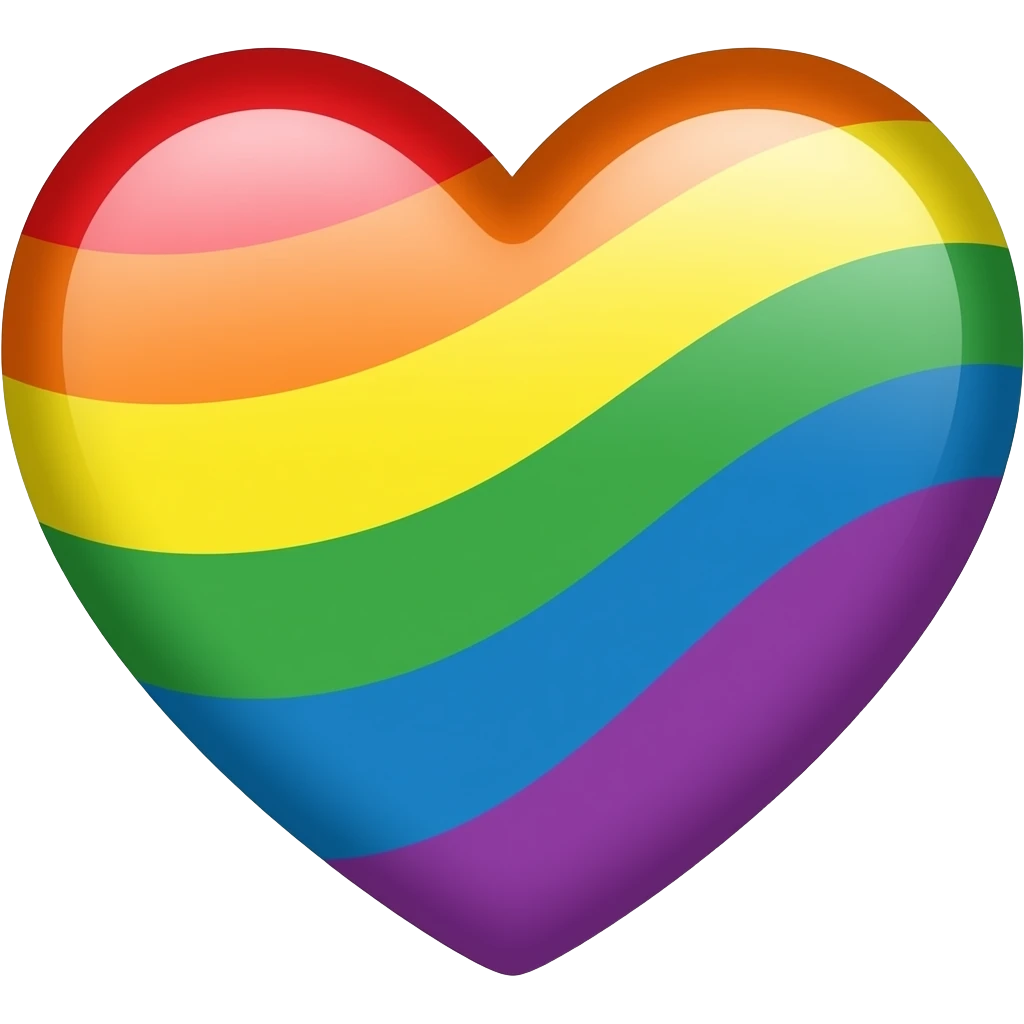 Heart left half rainbow right half reverse rainbow emoji