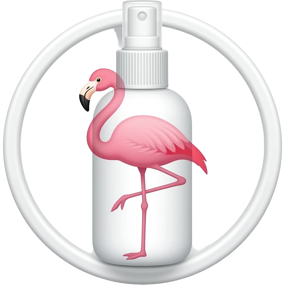 Spray frasco  para cuidados com a pele estampado com um 🦩 emoji