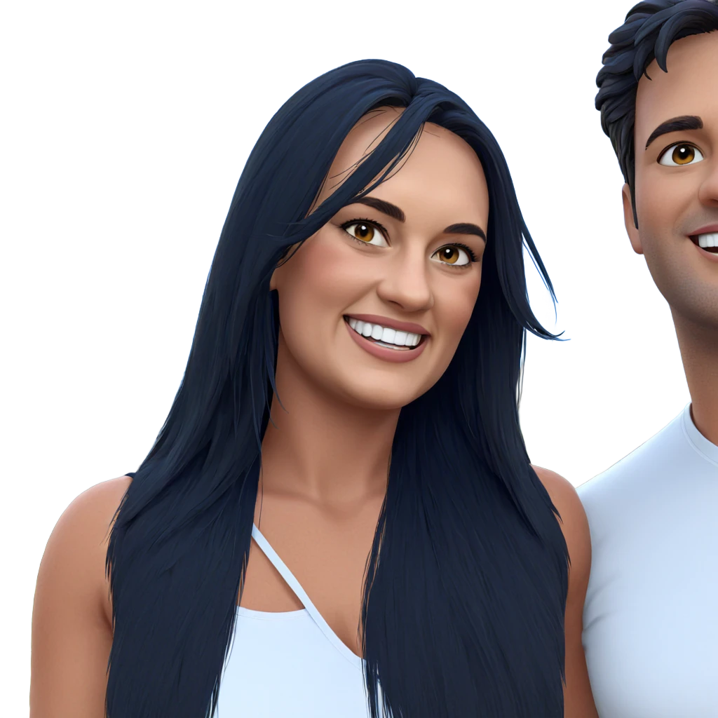 happy couple in sunny outdoor emoji