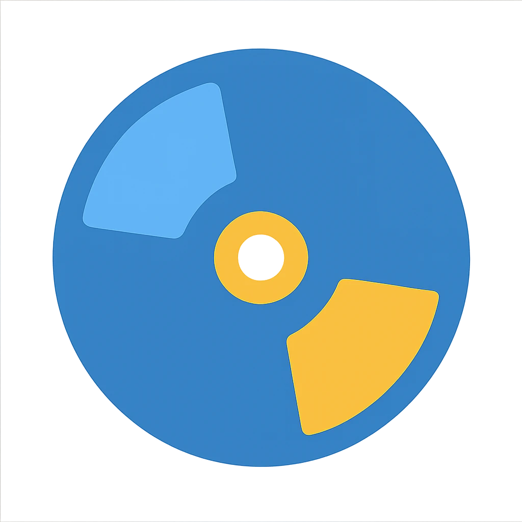 modern icon style CD disk in blue and orange colors emoji