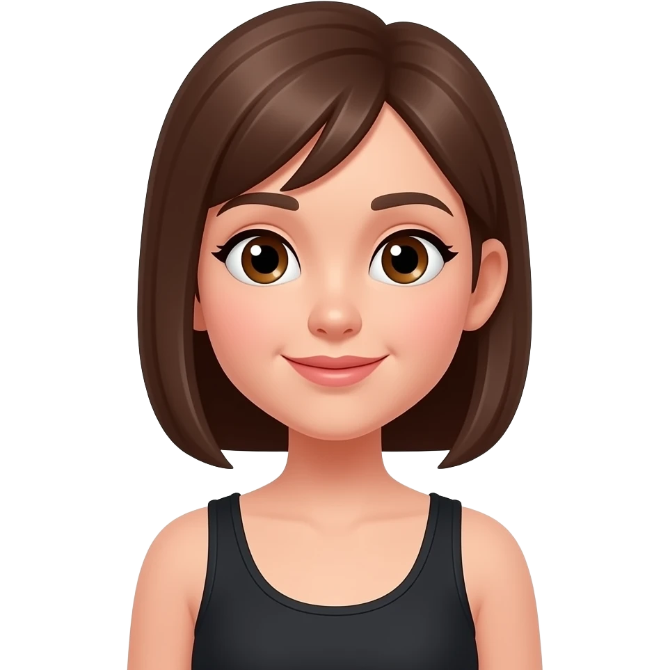 Cartoon 2d girl in black tank top emoji