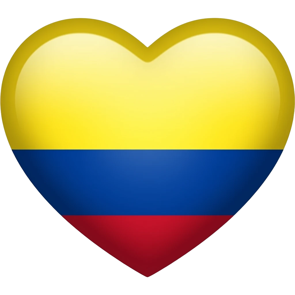A heart but its colors are the colombian flag emoji