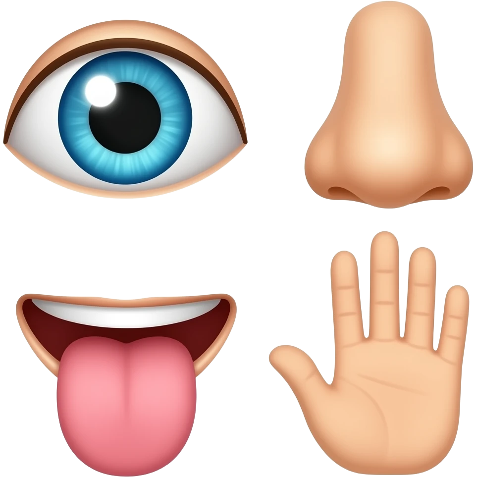 EYE, EAR, NOSE, TOUNG, HAND emoji