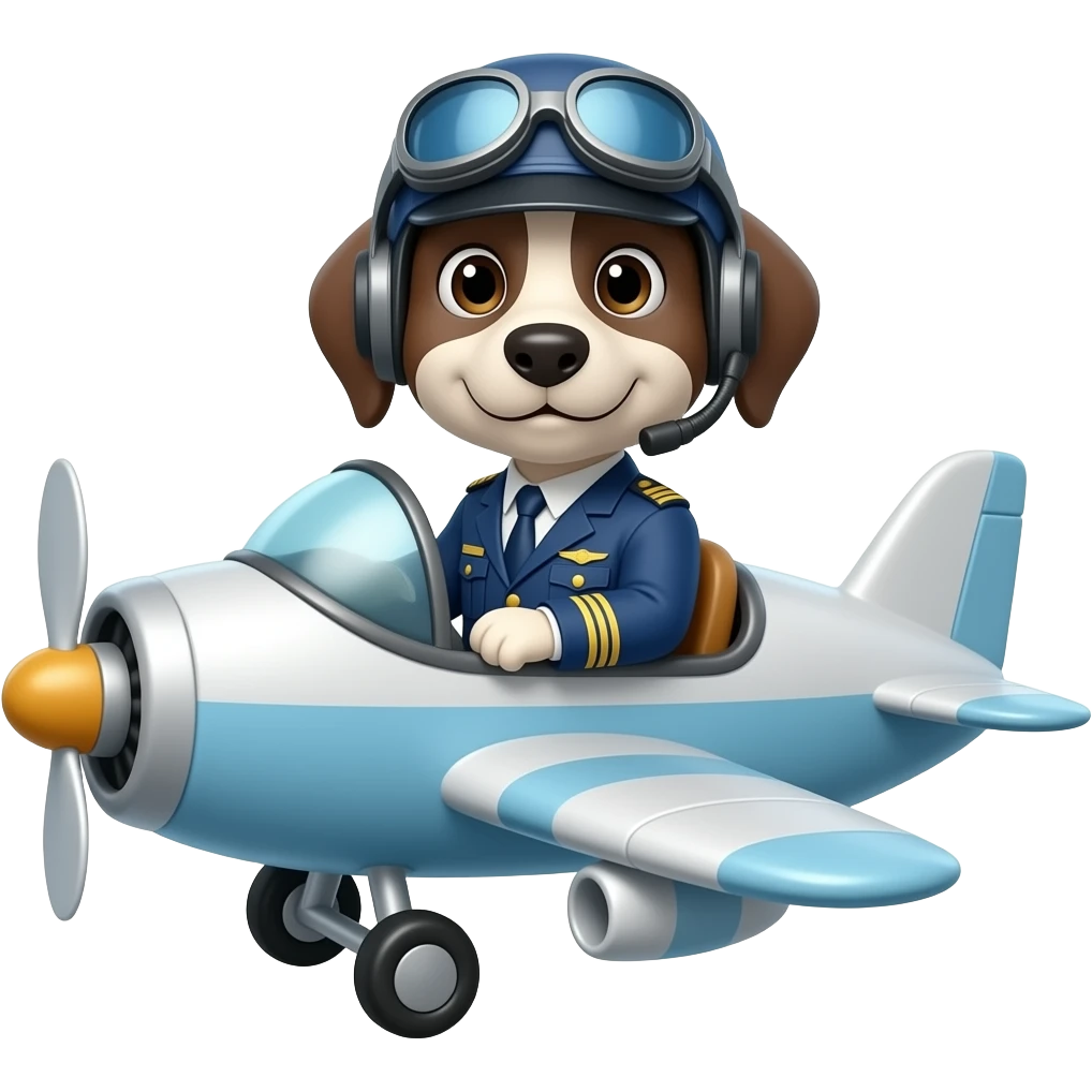 dog airplane captain emoji