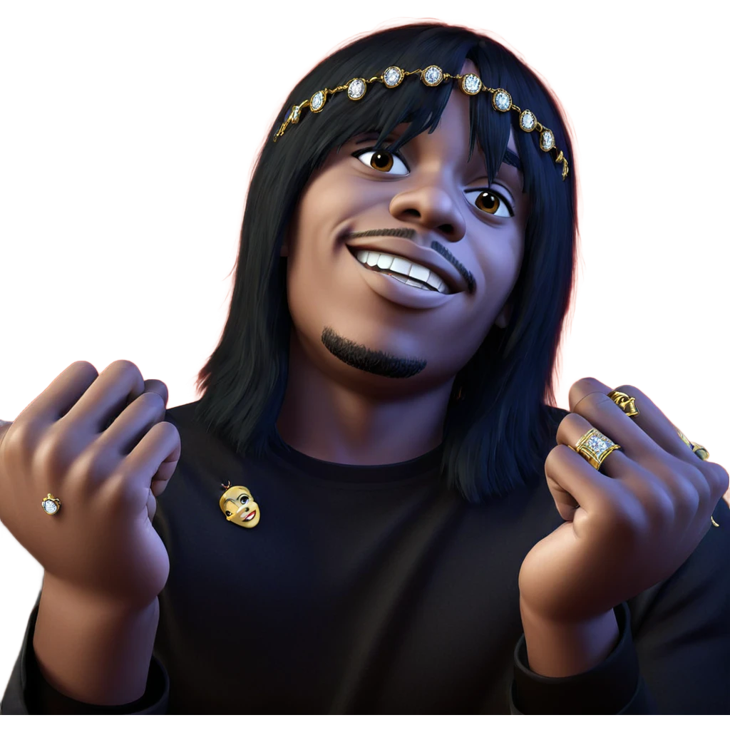 black-haired boy with jewelry emoji