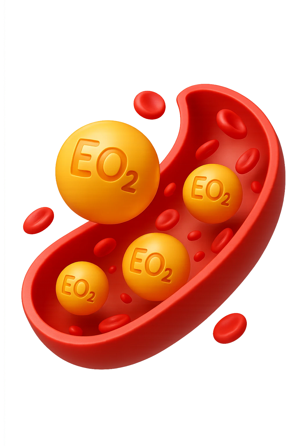 EMOJI STILE IPHONE 3D DI particelle di ormoni estrogeni che circolano in una vena umana emoji