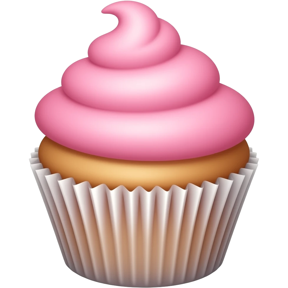 Cupcake with pink icing emoji