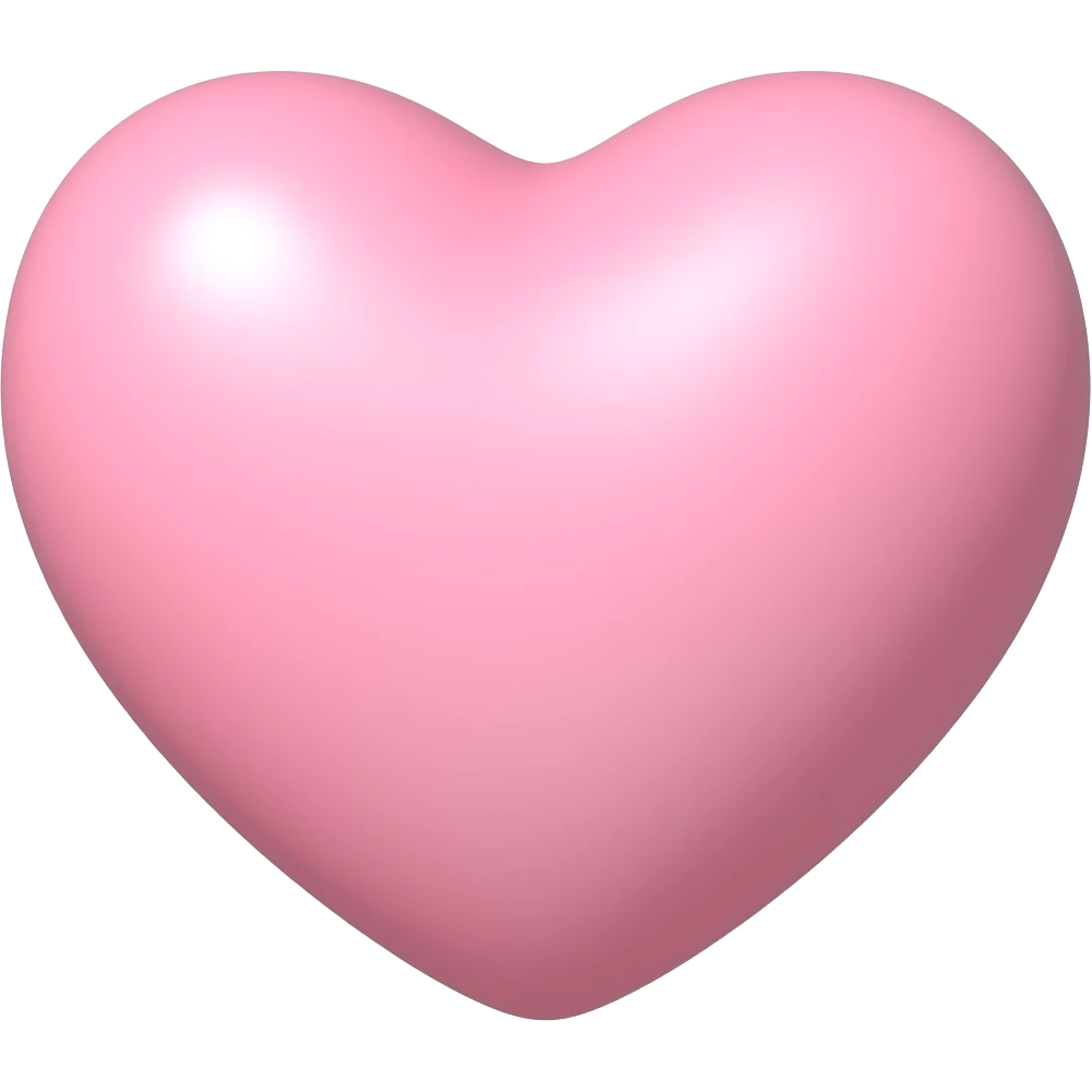 pastel pink heart, soft glossy, 3D emoji style, cute, smooth surface, soft shadow, minimal clean background emoji