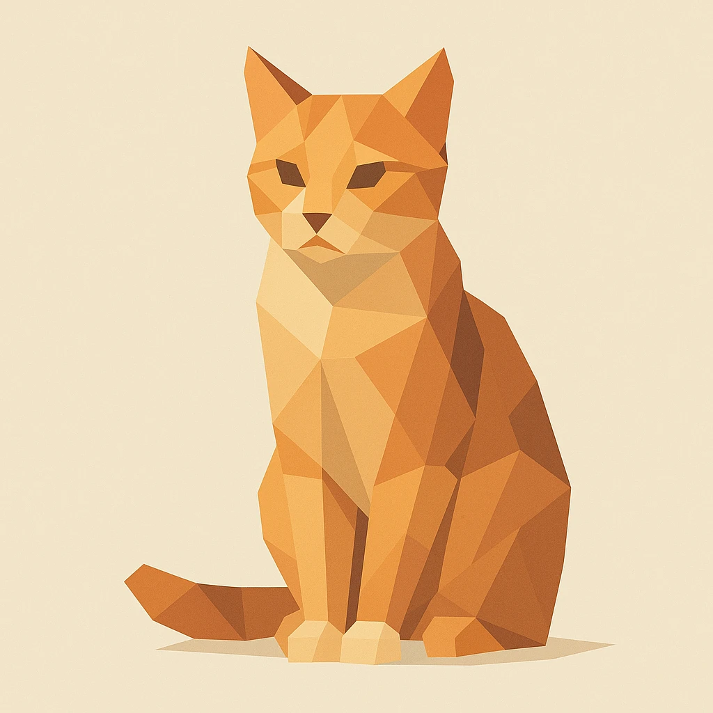 low-poly cat emoji