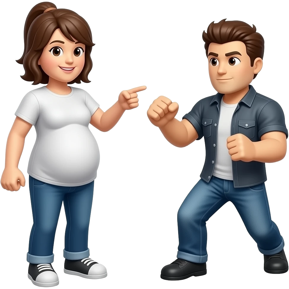 Um Roblox grávida e faz o outro Roblox brigando logo emoji