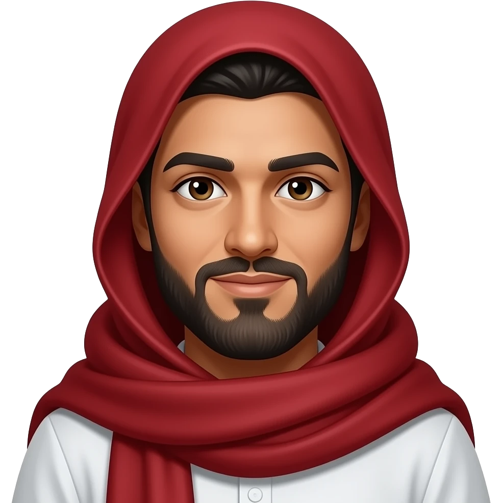 Árabe rostro con manta  rojo emoji