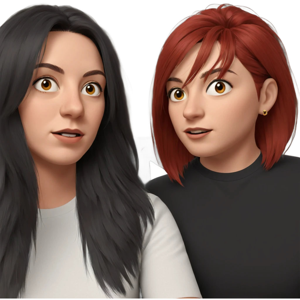 friends with stylish hair emoji