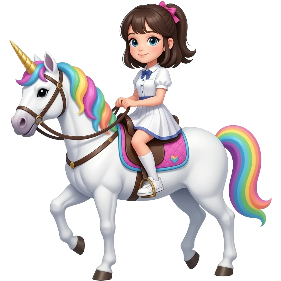 girl riding a unicorn emoji