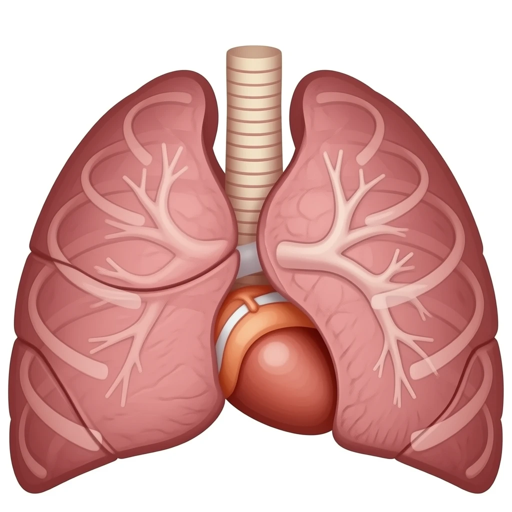 draw an anatomically correct mediastinum, now add a tumor like mass in the middle emoji
