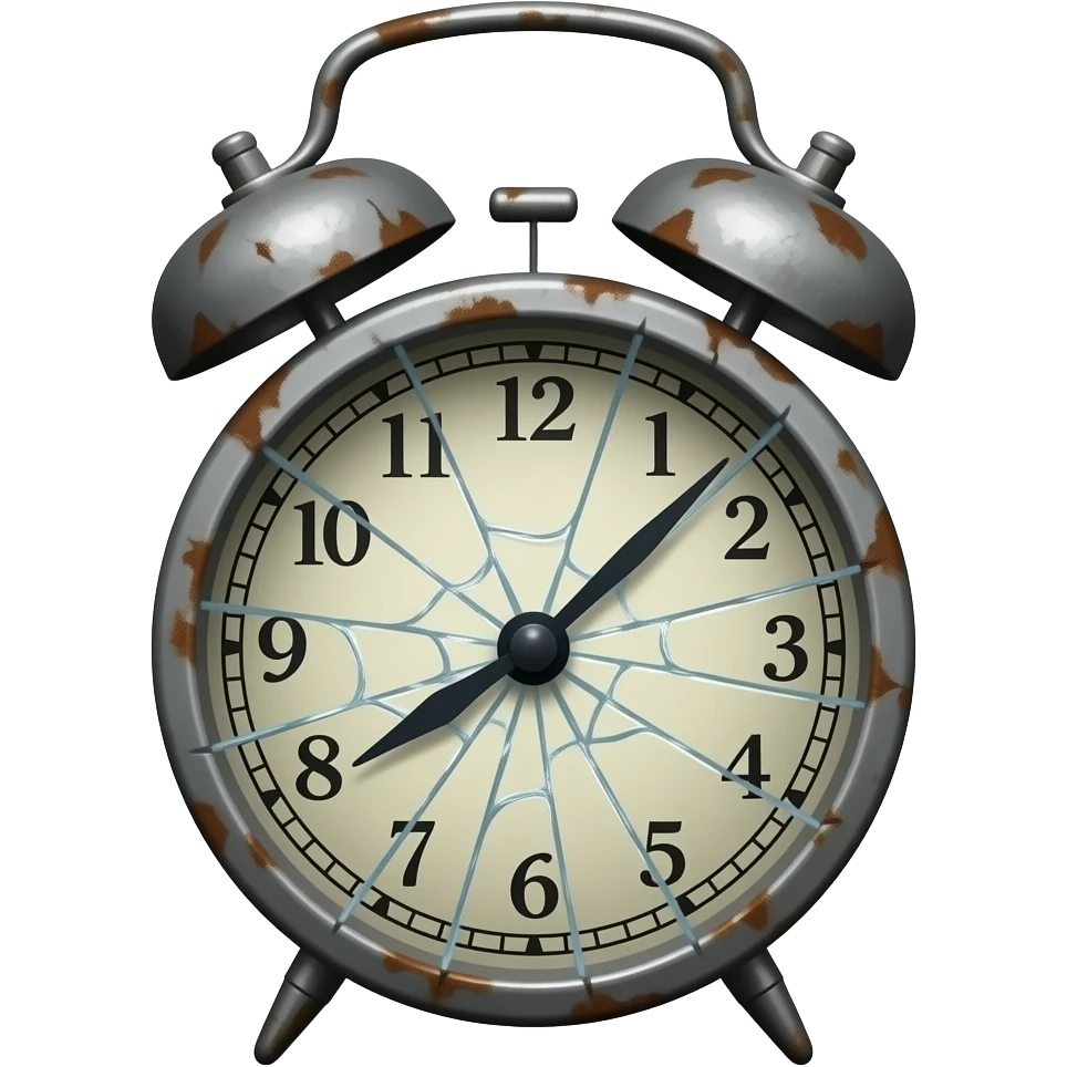 Destroyed old  alarm clock emoji