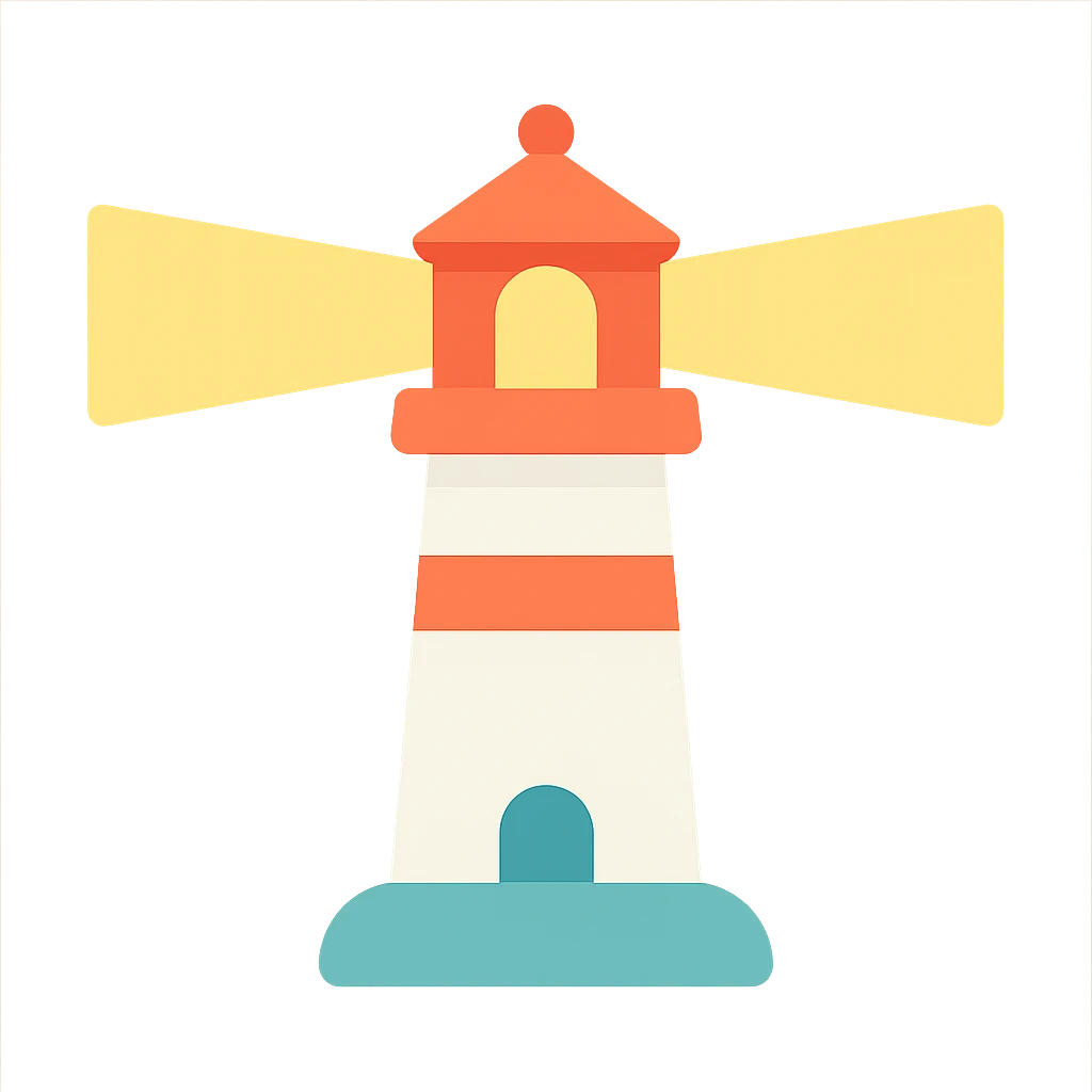 lighthouse as a flat color icon, minimal details emoji