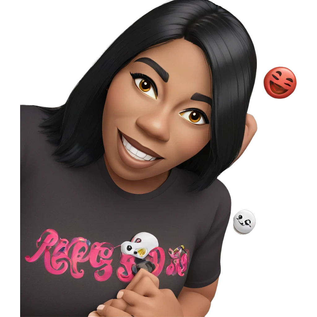 smiling girl with black hair emoji