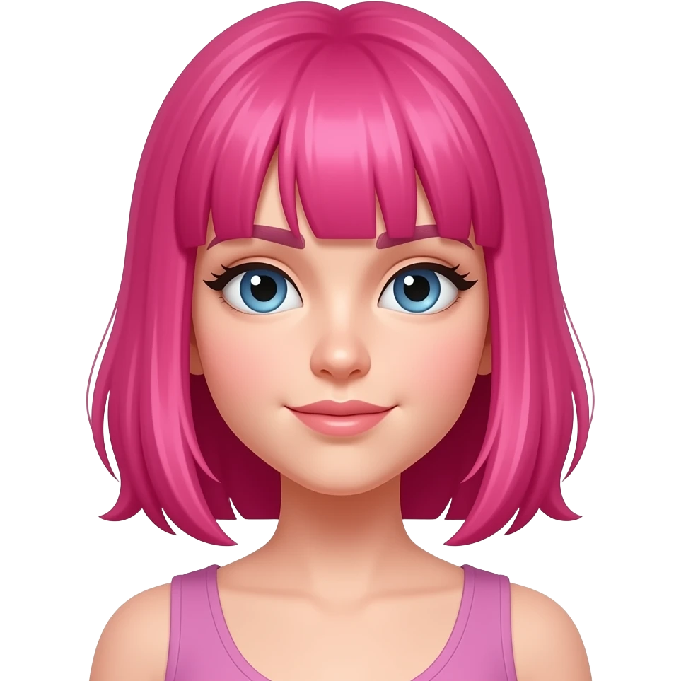girl with pink hairs half body close up emoji