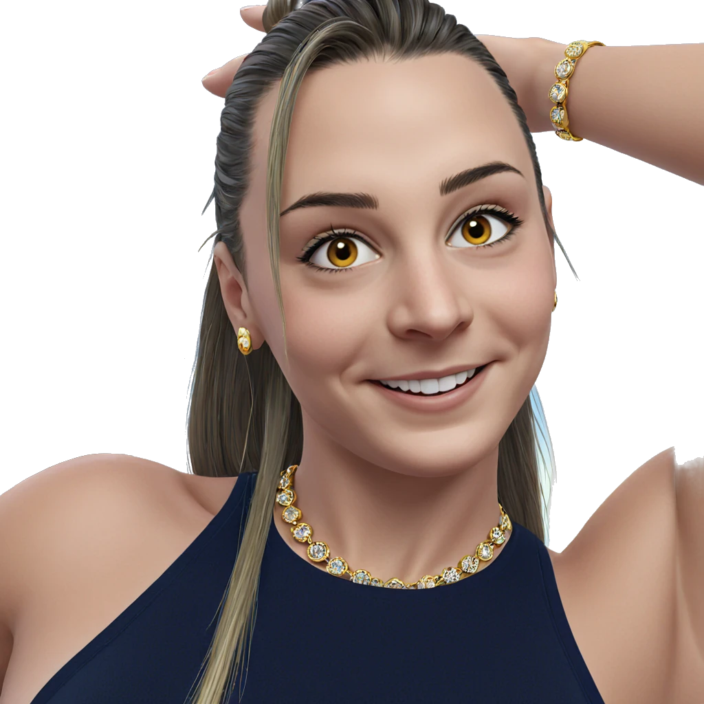 smiling girl with jewelry emoji