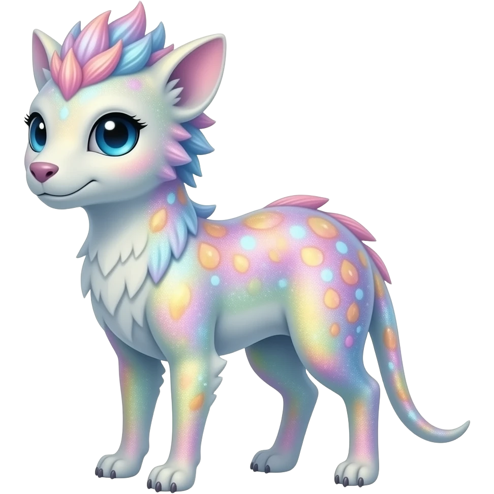 Multicolored sparkly pastel dark iridescent light pale gloomy spooky cute adorable pretty cool elegant realistic floral exotic Falvie-Fionbri, full body emoji
