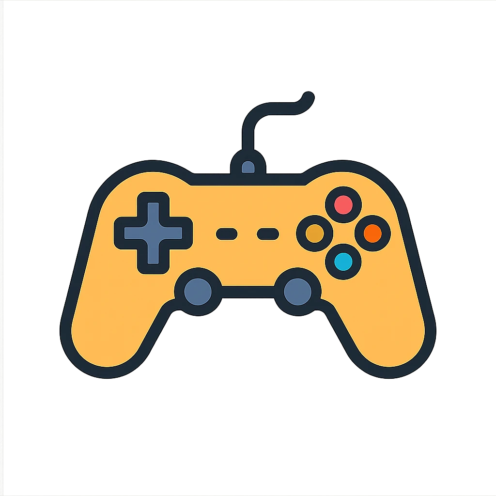 gamepad, color outline icon style, black outlines emoji