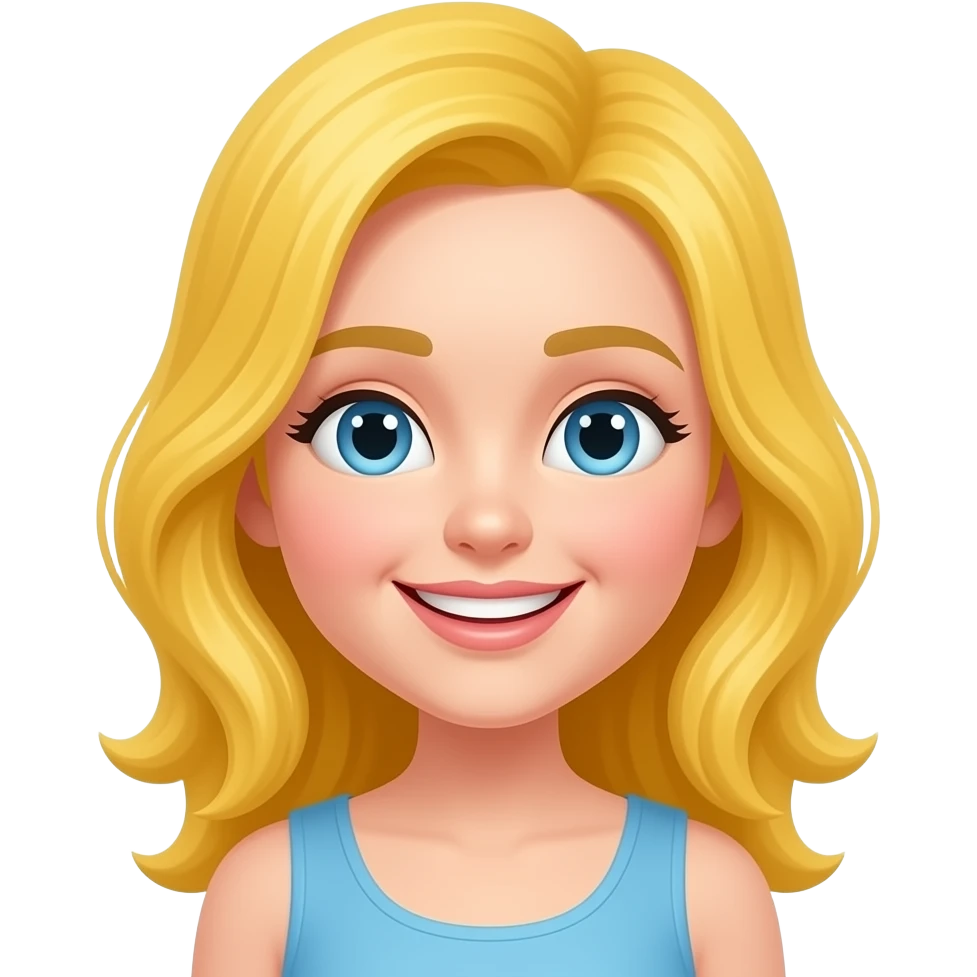 woman with yellow hair cute emoji