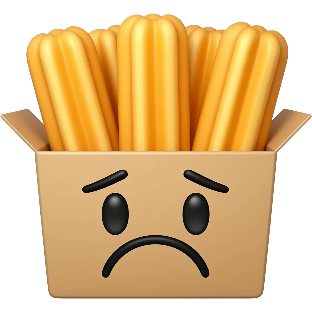sad face churros in the box emoji