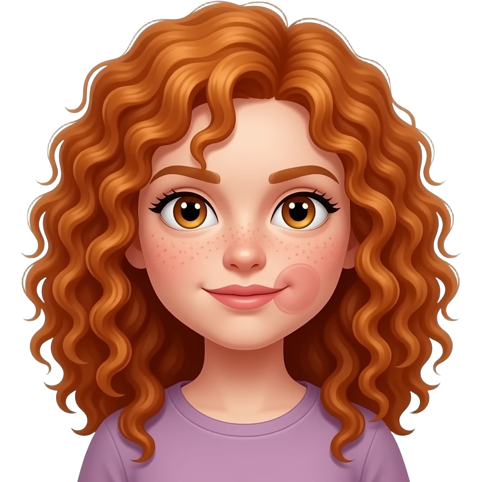 Fille rousse bouclés tâches de rousseur ❤️‍🔥💋 emoji