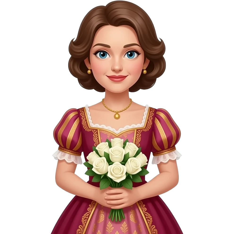 Reddish-pinkish and gold and white romantic vintage aesthetic emoji