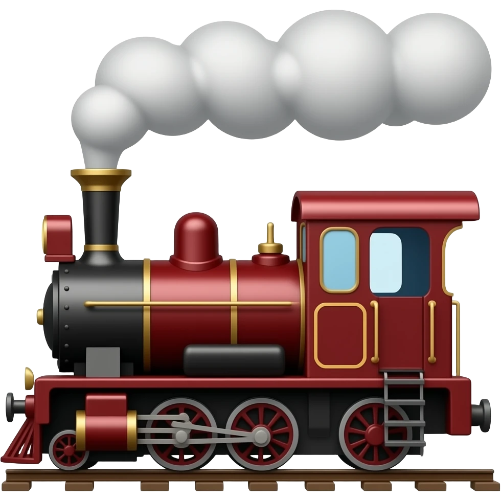 Maroon steam train emoji style emoji