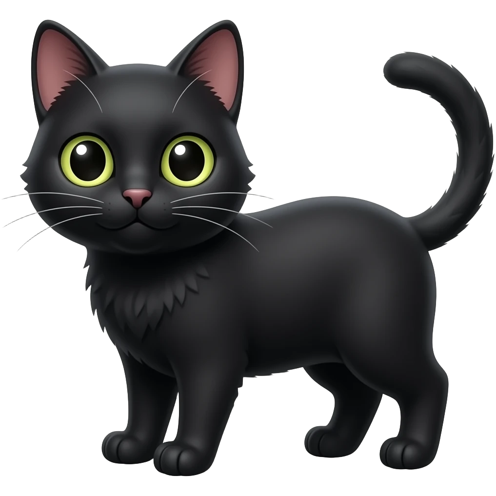 Cat cute black emoji