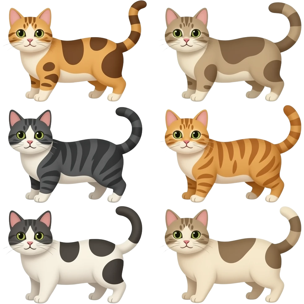 Varios gatos de distintas razas emoji