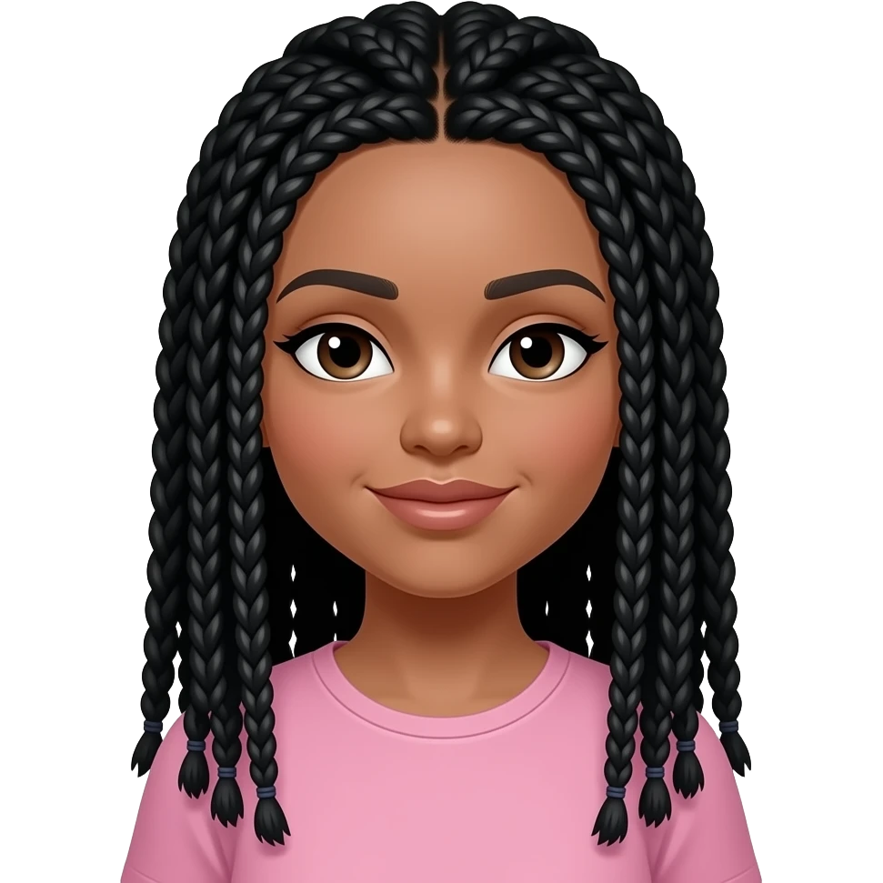 a girl with box  braid thats 10 and black from jamcia emoji