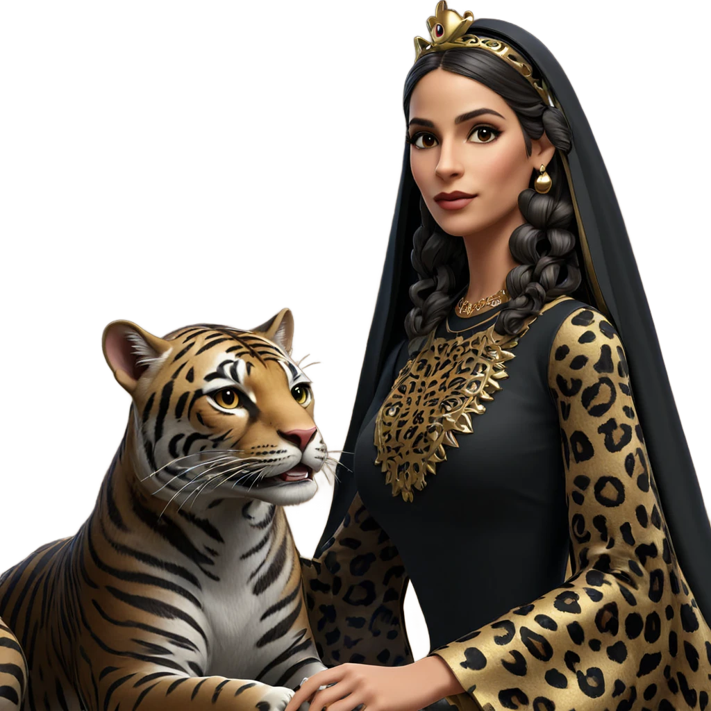 girl in elegant dress with animal emoji