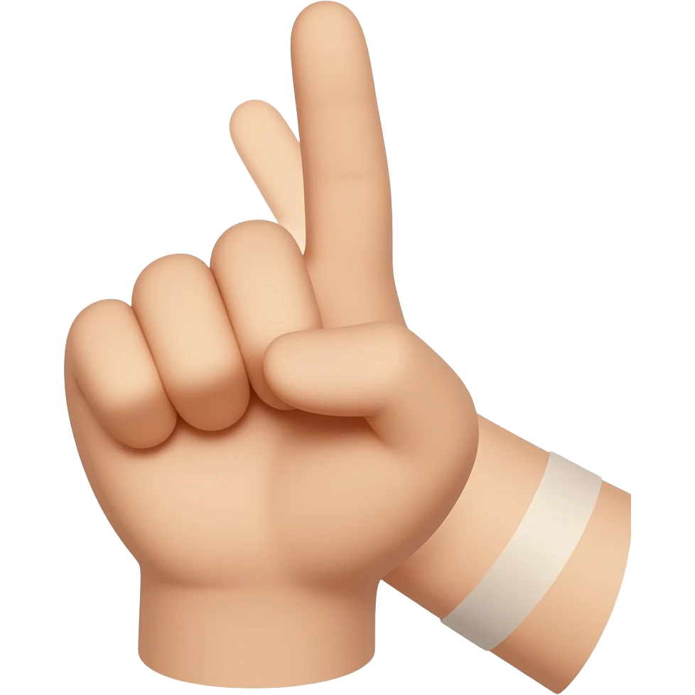 A hand held upright with thumb and fingers pressed together emoji