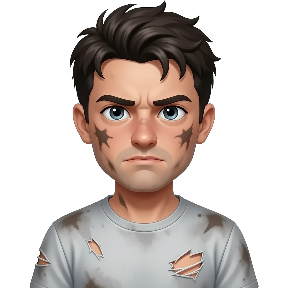 guy with scruffy hair and looking dirty emoji