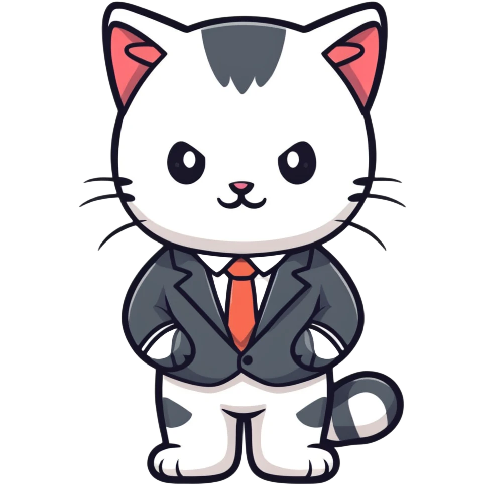 kitten in a suit emoji