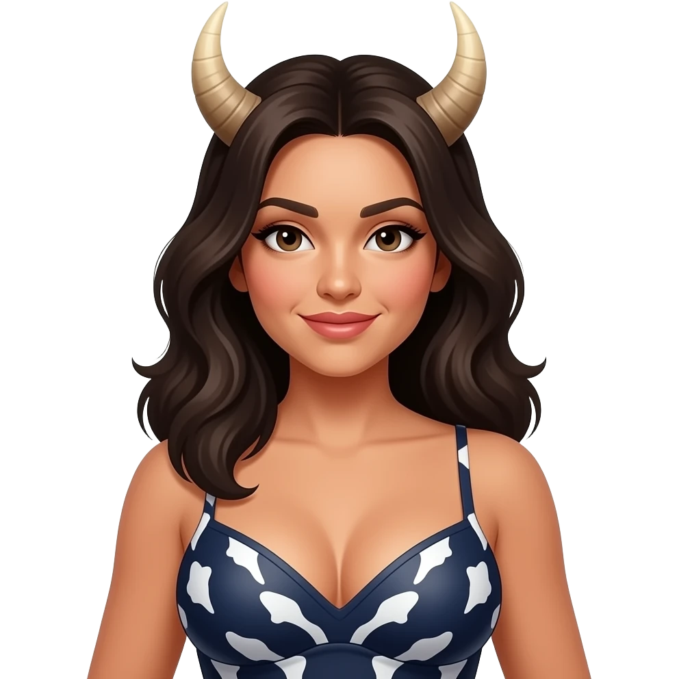 Sexy Latina large exposed breasts with horns emoji