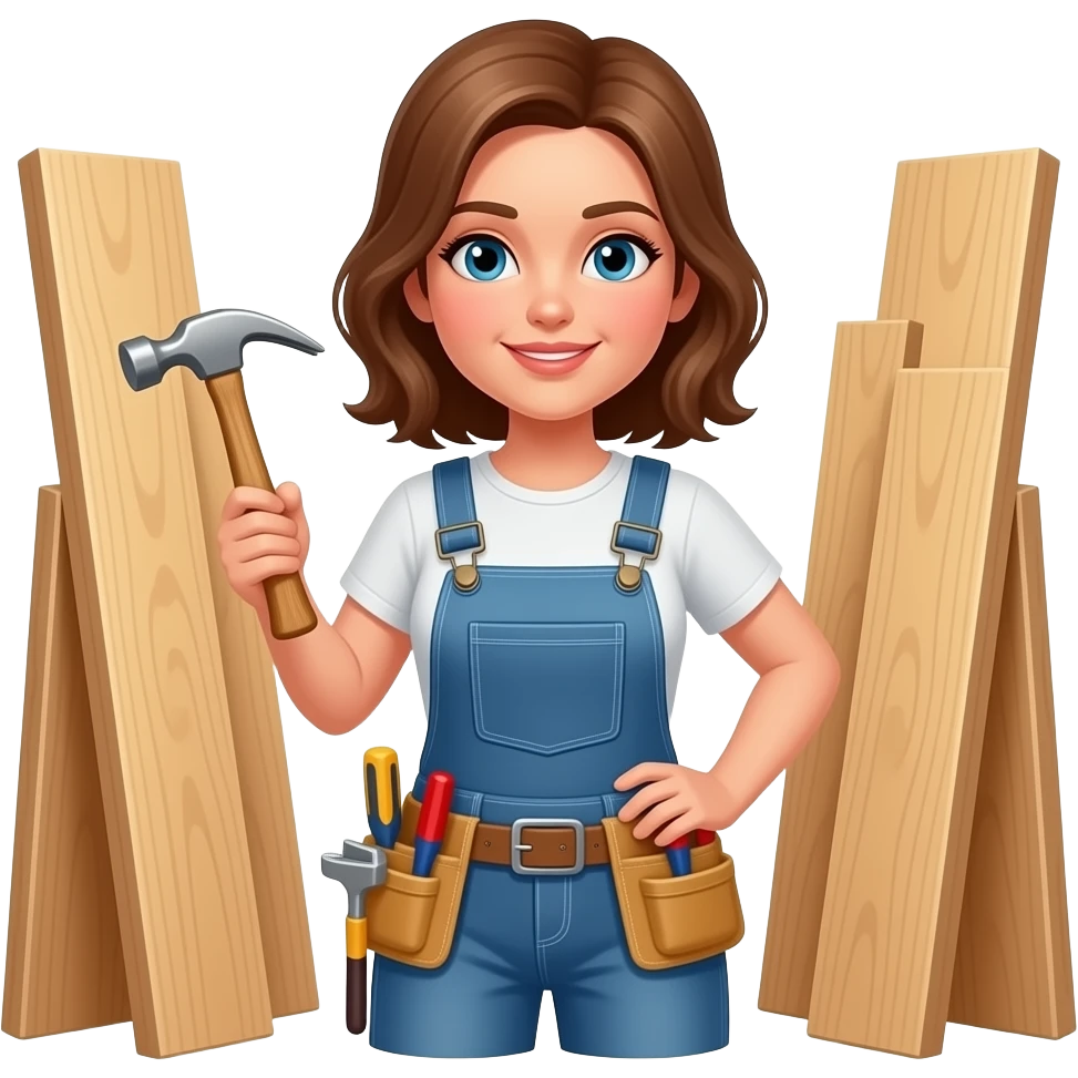 female carpenter with tools classics emoji style emoji