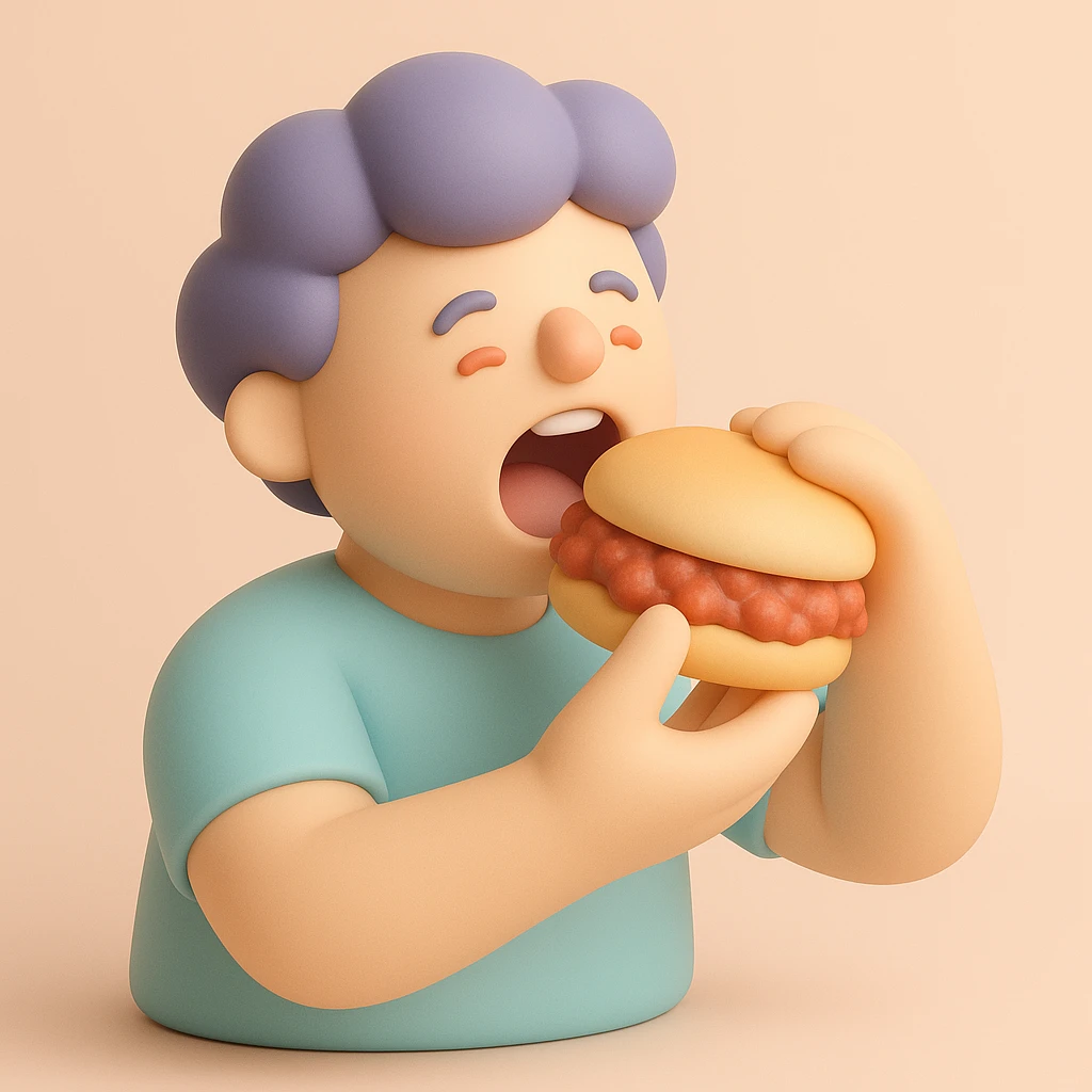 person eating sloppy joe emoji