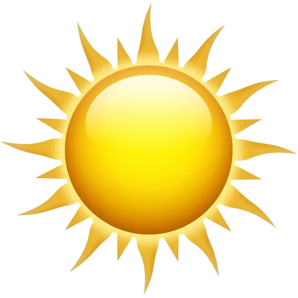 нарисуй солнце реалистичное с длинными лучами emoji