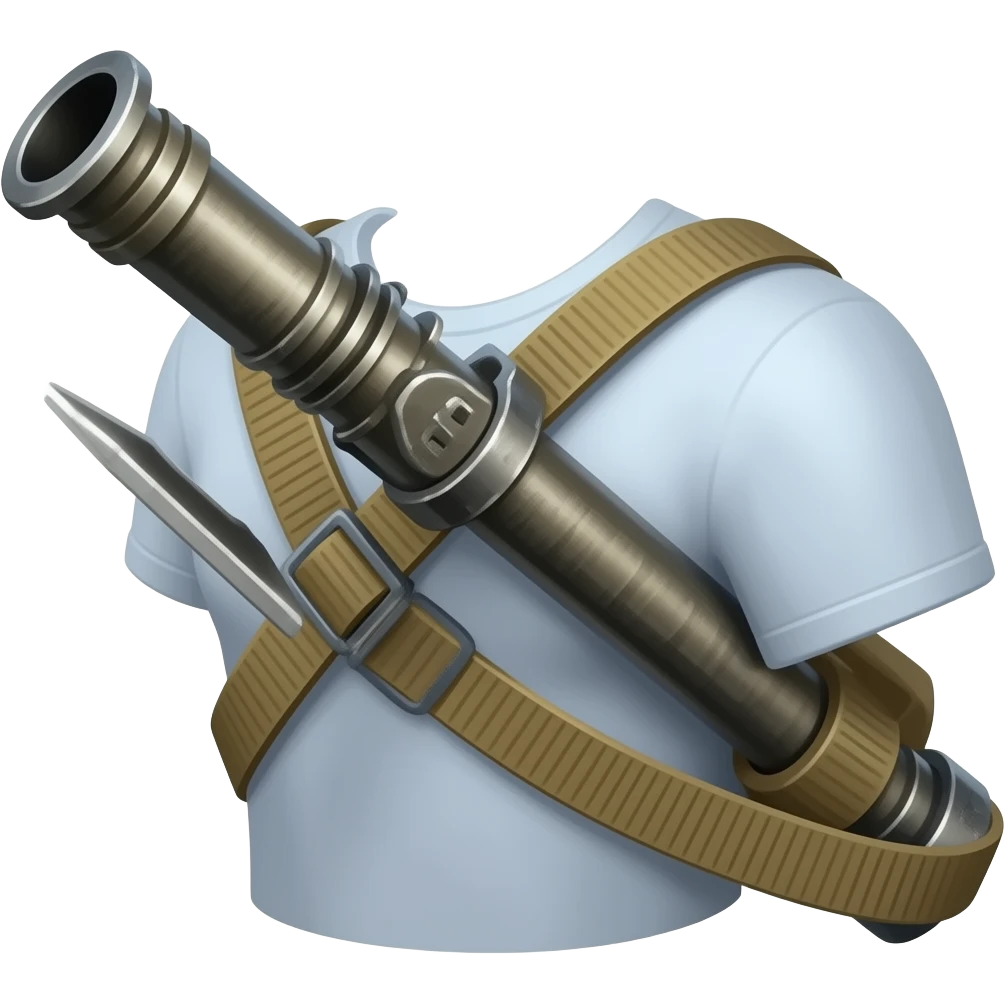 A shoulder mounted bazooka harpoon emoji
