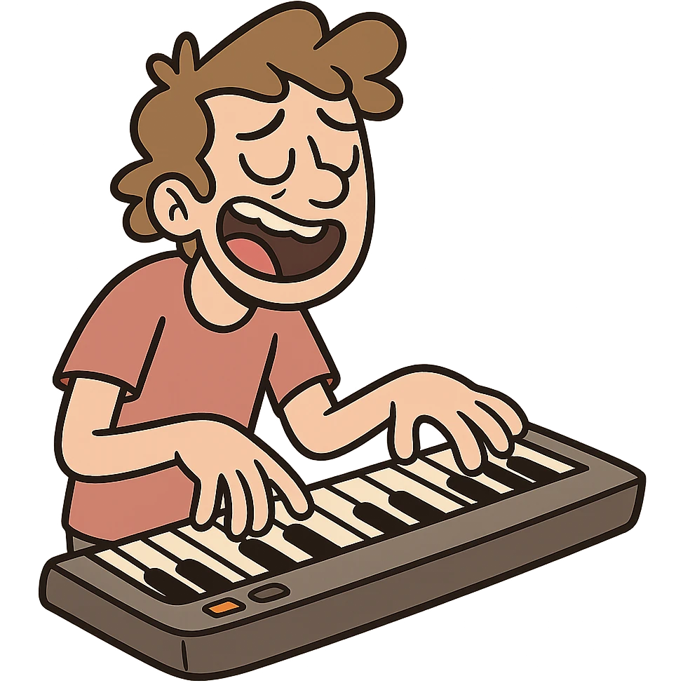 cartoon style keyboard, transparent background emoji