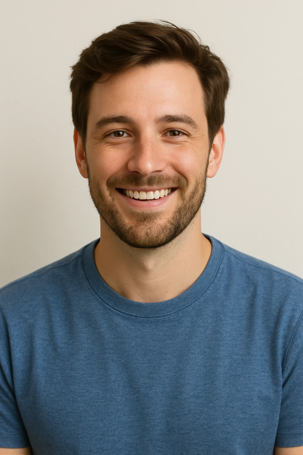 a brown haired man with a little bit of a beard, modern friendly style emoji