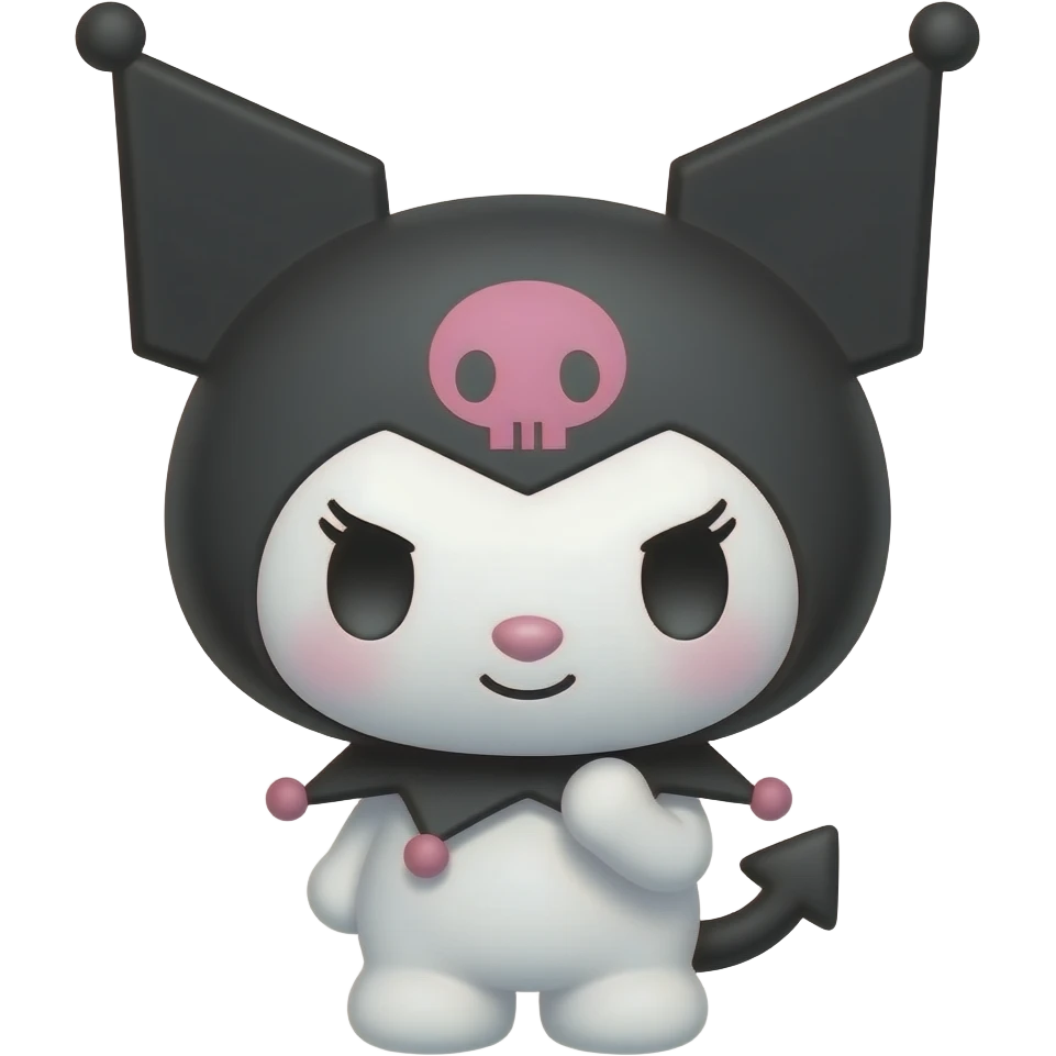 brown skin tone kuromi scratching her skin emoji