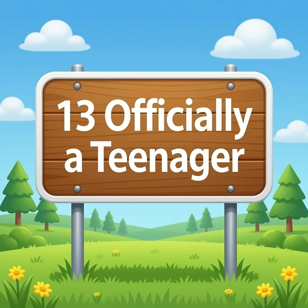 13 OFFICIALLY A TEENAGER SIGN emoji