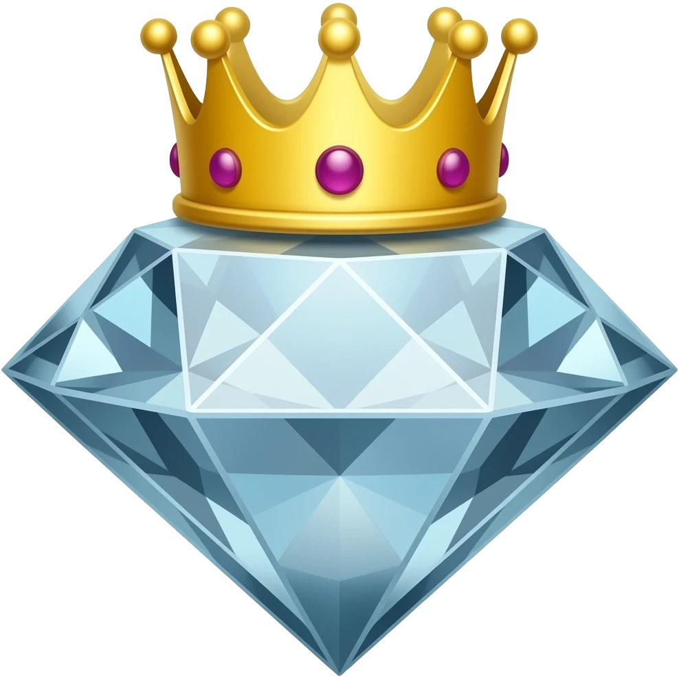 Diamond with at the top of it crown emoji emoji