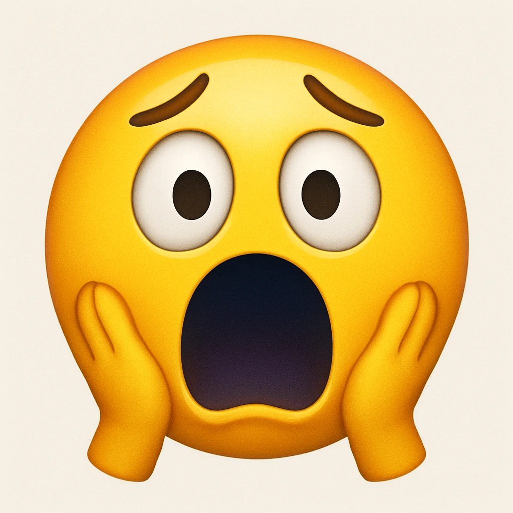 emoji with face screaming in fear emoji